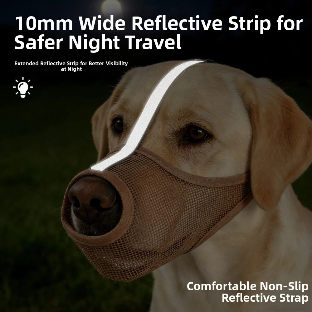 Safe Breathable Mesh Dog Muzzle Adjustable Strap PVC Puppy Mouth Cover Washable Dog Mouthpiece Outdoor Travel