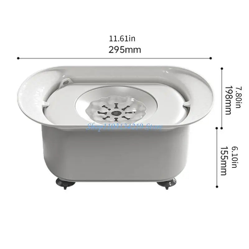 N5KC Spill-Resistant Pet Dog Dish (2200ml, Slip-Proof Base)