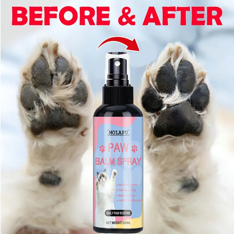 Instant Spray Paw Moisturizing Spray |   Plant-Based Moisturizer Suitable for the Dry and Rough Soles of Cats and Dogs' Paws, Helps Reduce Cracks and Dry Appearance, Spray-On, Pollution-Free Daily Care, Quickly Absorbed, Quic