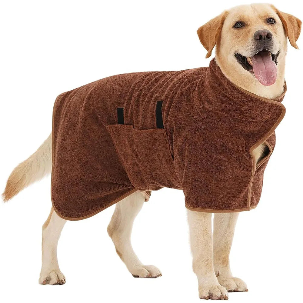 Dog Bathrobe Absorbent Pet Quick Drying Bath Towel Dog Bath Towel Large Small Dogs Clean Absorbent Bathrobe Full Body Wrap Cat