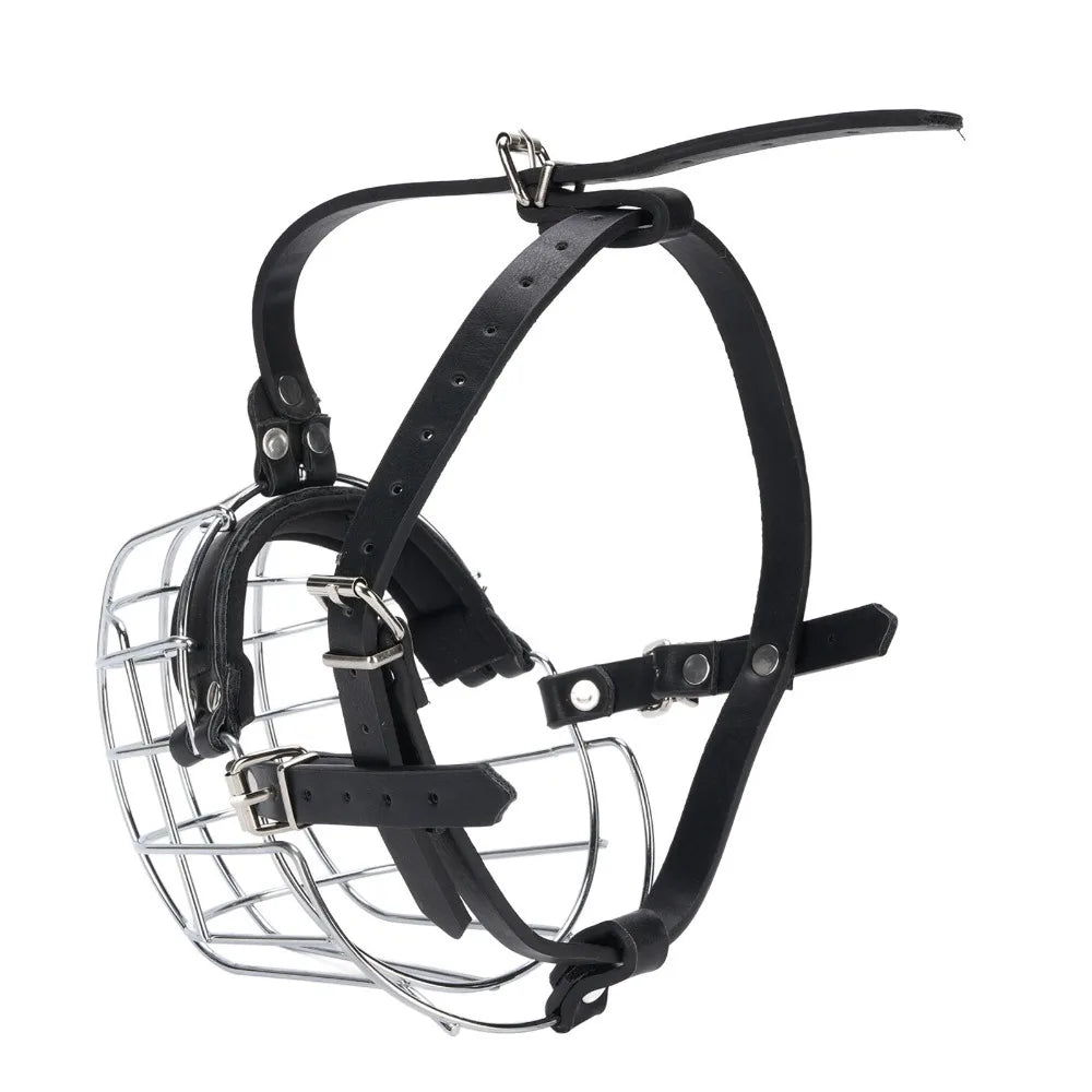 Metal Basket Dog Muzzle (Vet Visit, Anti-Eat, Easy Clean)