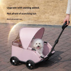 4 Wheels Pet Stroller With UV Protection Sun Canopy, Breathable Mesh Window, Retractable Adjustable Push Handle, Outdoor Walking Travel Carrier For Small Dogs Cats Puppies pet stroller