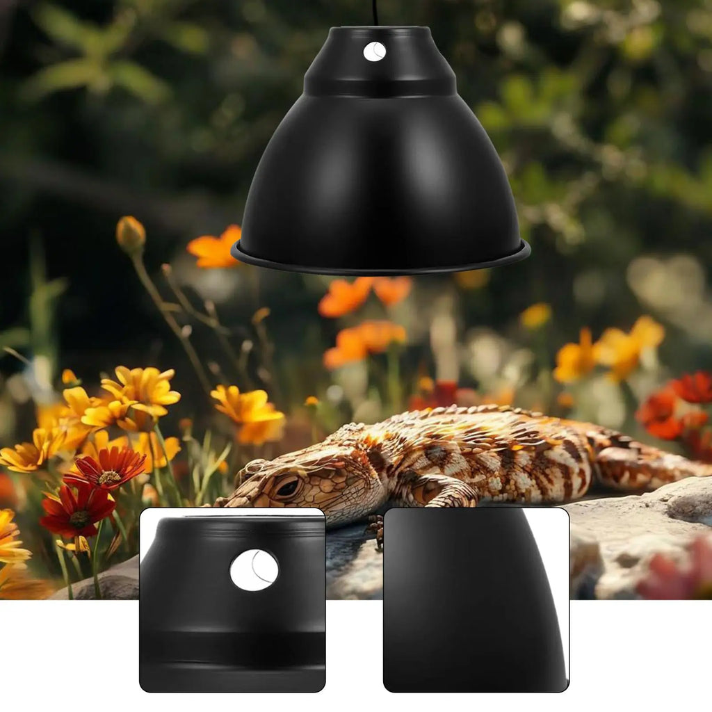 Reptile Dome Lamp Cover Aluminum Easy Installation Light Shade for Lizard Chameleon Bearded Dragon Reptile Terrarium Snake