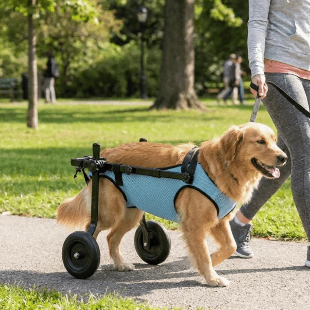 Adjustable Dog Wheelchair Comfortable Breathable Dog Mobility Scooter Hind Leg Support Pet Wheelchair Cart Outdoor Use