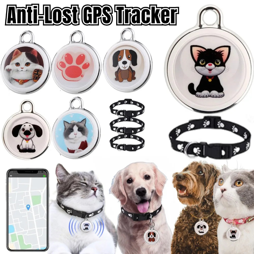 AirTag-Style Wearable Bluetooth GPS Tracker Collar - Smart Anti-Loss Locator for Dogs, Cats & Birds