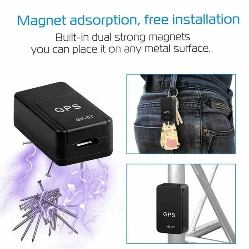 GF-07 Mini Magnetic GPS Tracker for Cars, Bikes, Bicycles, Pets & Kids - Real-Time Anti-Loss Positioner