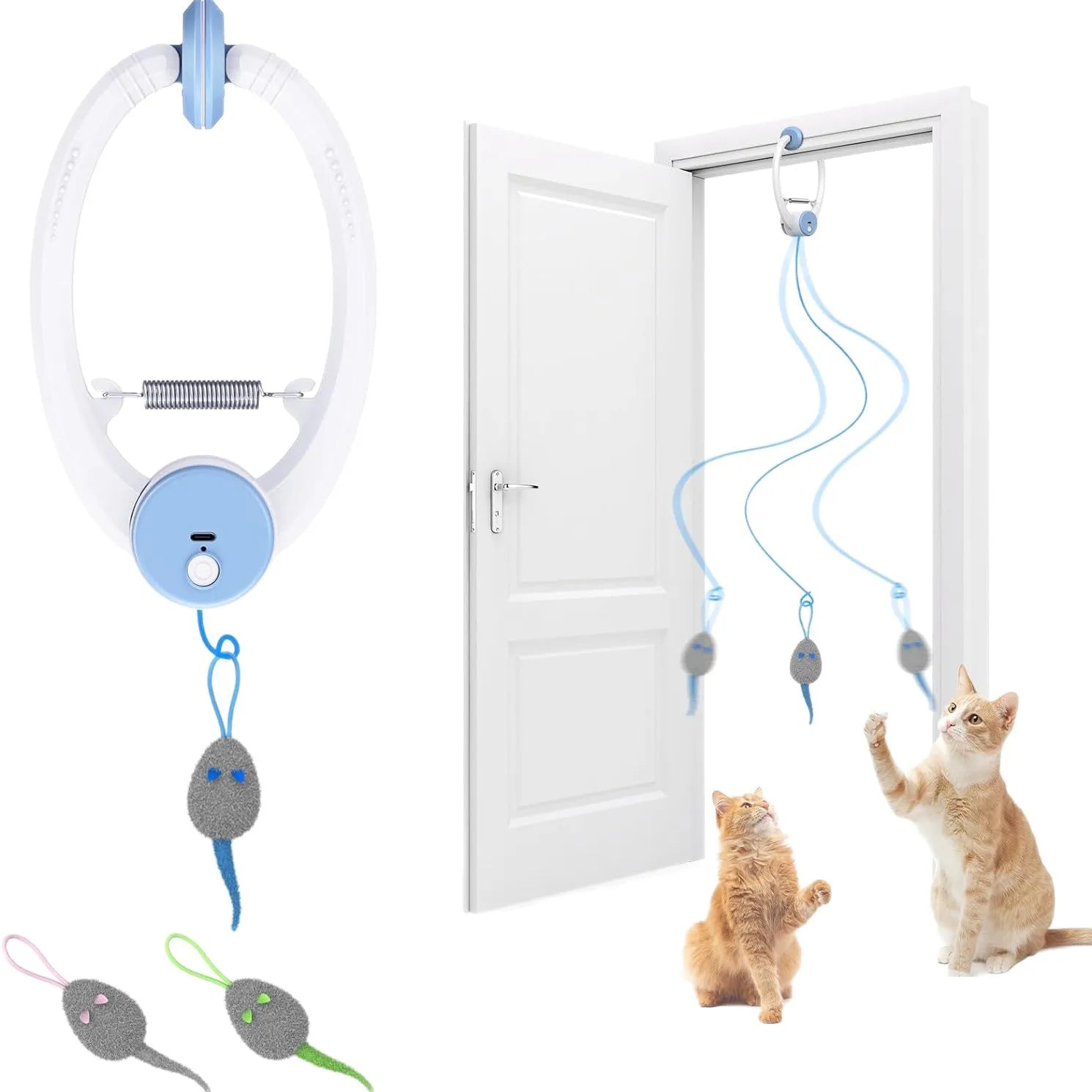 Hanging Door Swing Cat Toy with Sticky Disc