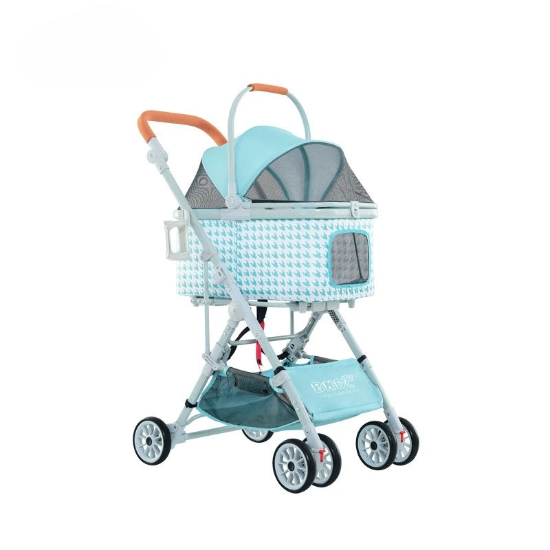 Luxury Pet Stroller Suitable for Travel Washable Pet Stroller Cat and Dog Stroller Lightweight and Foldable Pet Cart MAXFOR 25KG