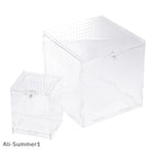 【E】Acrylic Transparent Reptile Breeding Box Terrarium Habitat Insect Spider Lizard Scorpion Feeding Cage Arboreal Enclosure Case