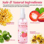 Pet Perfume Spray Sweet Strawberry Scent Long Lasting Fragrance Gentle Formula For Dogs Cats All Breeds Daily Grooming And Fresh