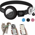AirTag Cat Collar with Reflective Strip & QR Tag — Adjustable Kitten Collar with Air Tag Holder