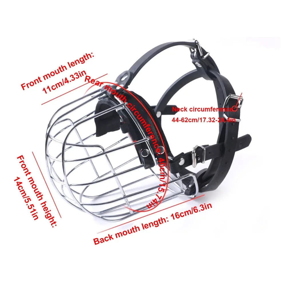 Metal Basket Dog Muzzle (Outdoor Walk, Anti-Bite, Easy Clean)