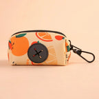 New Cute Fruit Pattern Dog Poo Bag Holder with Buckle Waterproof Waste Bag Holder Zipper Poo Bag Dispenser for Dog Leash