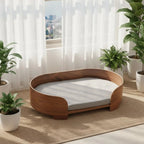 Oval Wooden Pet Sofa Bed with Removable Cover (All-Season)