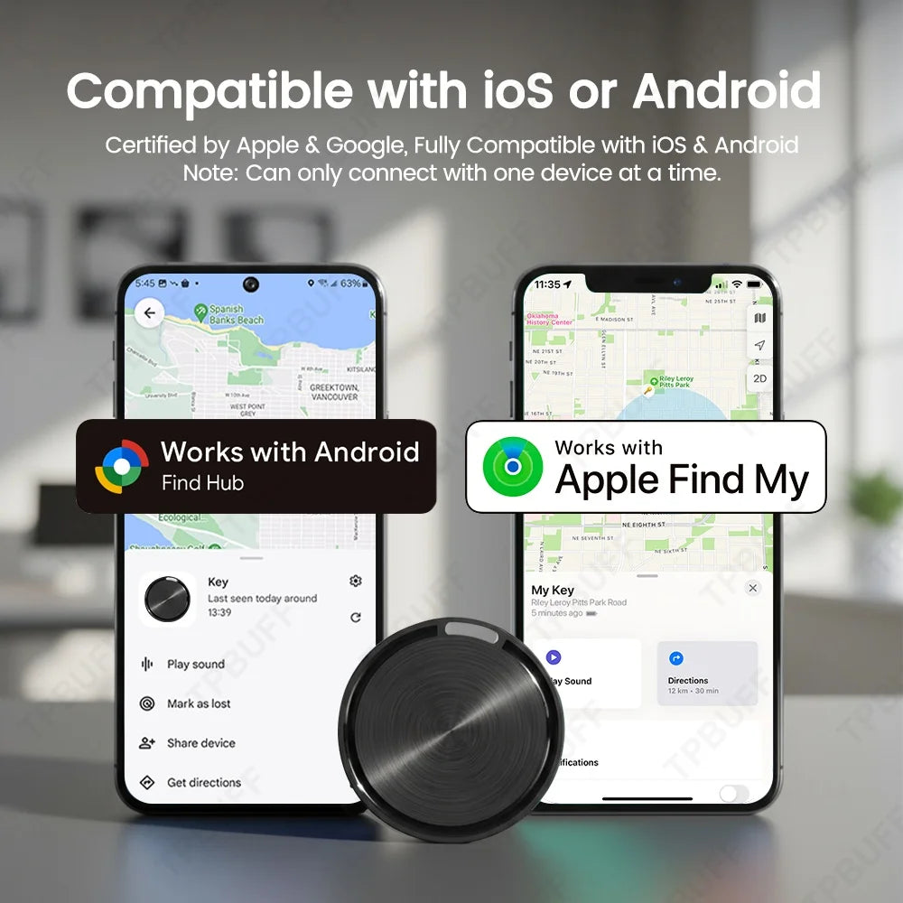 Dual System iOS & Android GPS Smart Tag - Vehicle, Pet & Child Anti-Loss Locator with Google Find Hub