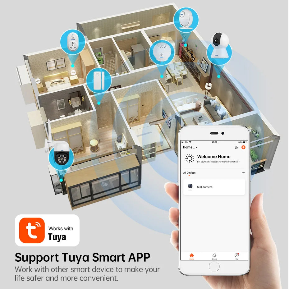 KERUI 4K 8MP Smart WiFi Pet Camera with Night Vision, AI Alerts & Tuya Smart Home Integration