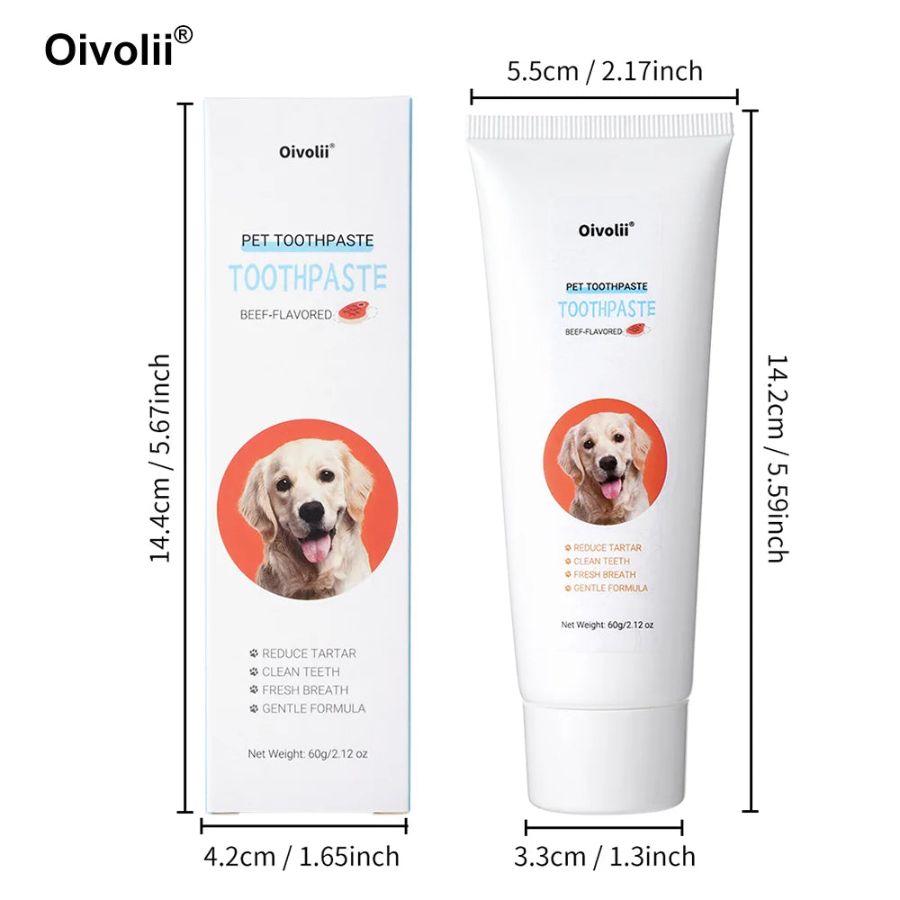 Beef Flavored Pet Toothpaste for Dogs & Cats Gentle Oral Care Formula Reduces Tartar Daily Use Freshens Breath Favorite with Bee