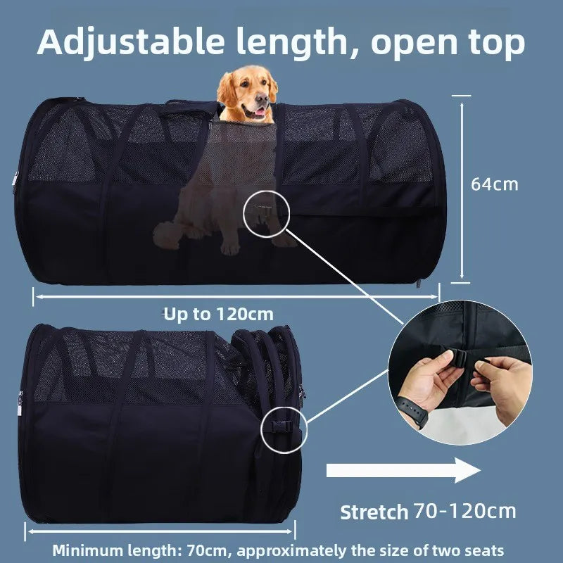 Large Car Dog Crate for Backseat (Foldable, Golden Retriever, Breathable)