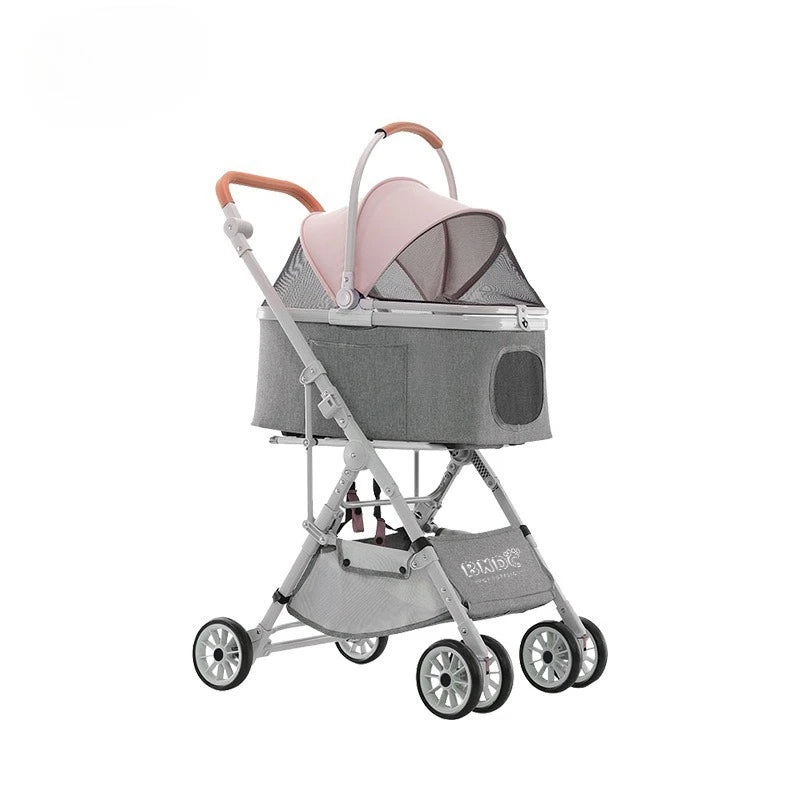 Luxury Pet Stroller Suitable for Travel Washable Pet Stroller Cat and Dog Stroller Lightweight and Foldable Pet Cart MAXFOR 25KG