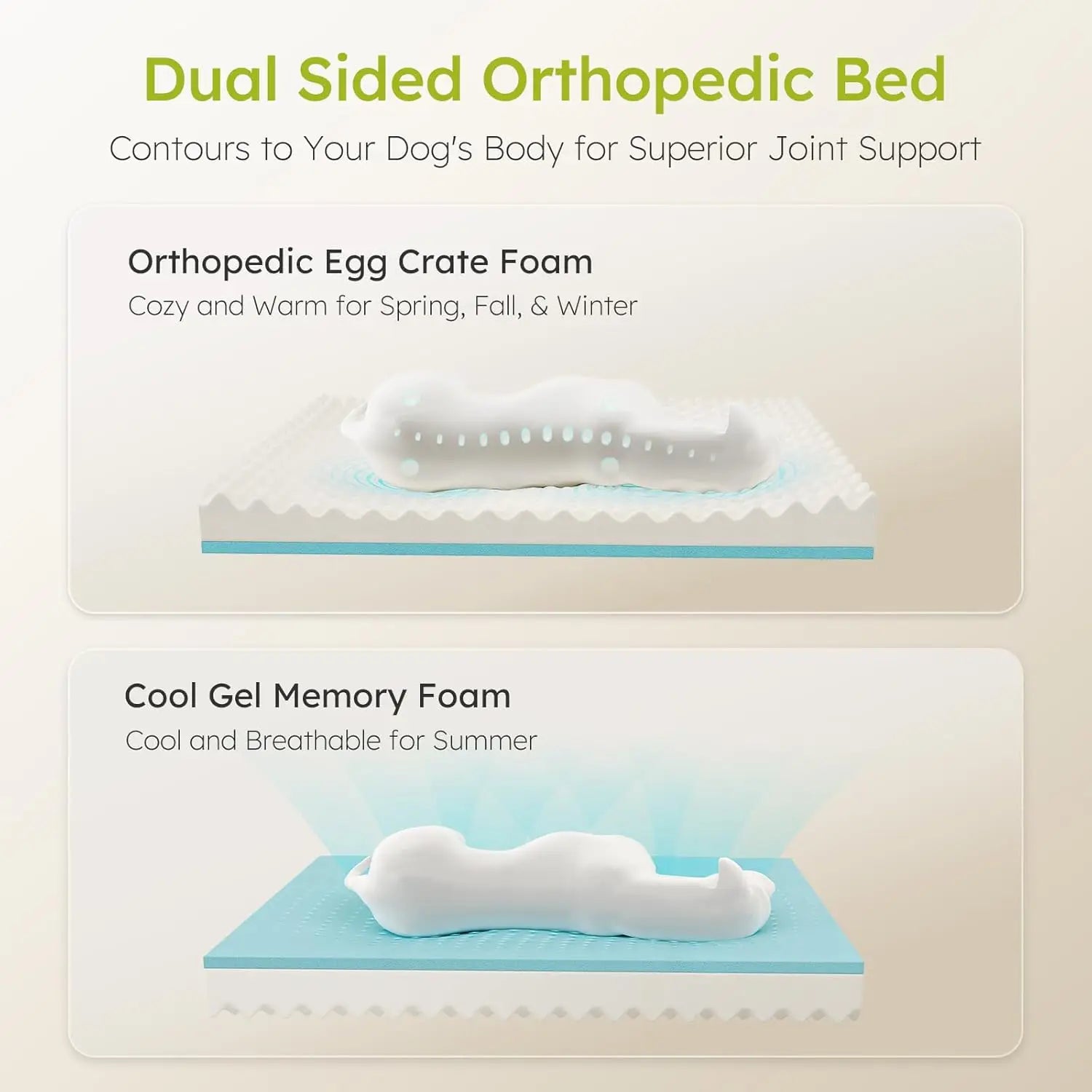 Extra Large Orthopedic Dog Bed with Cooling Gel Memory Foam (42in, Dark Gray)