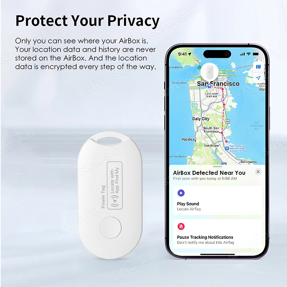 Bluetooth Smart Tag GPS Locator for Luggage & Keys - Apple Find My App Compatible (iOS)