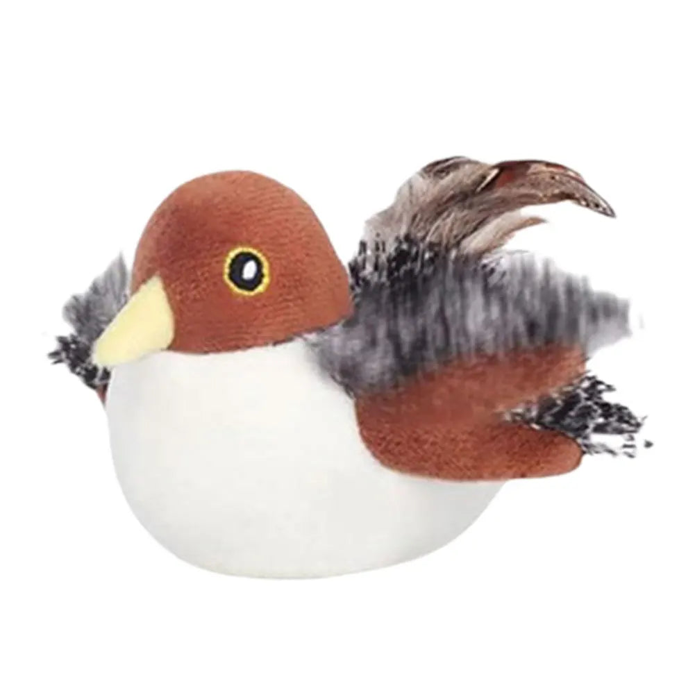 Rechargeable Flapping Sparrow Cat Toy — Simulated Chirping Electronic Bird Toy for Indoor Cats