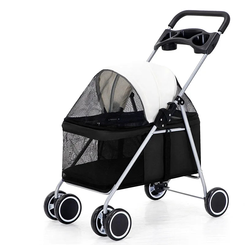 Portable Foldable Outdoor Pet Stroller Lightweight Small Dogs Cats Rabbits Pet Stroller Pet Stoller Stroller for Dog Dog Trolley