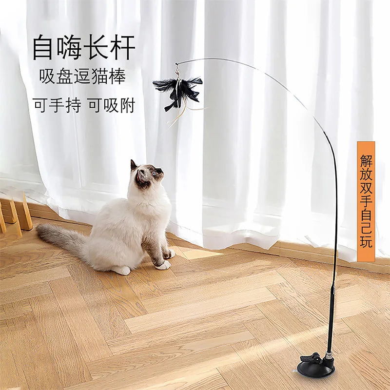 Hanging Telescoping Feather Rope Cat Toy — Simulation Scratch & Play Interactive Kitten Toy