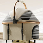 Foldable Pet Stroller High Landscape Breathable Mesh Dog Travel Carrier Basket for Small Medium Dogs Cats Portable Pets Carrier