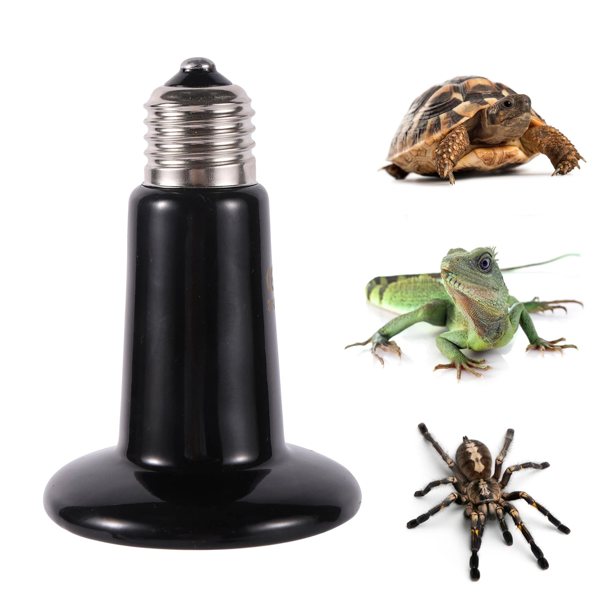 1 Pc Ceramic Heating Lamp For Reptile Pets Matte Far Infrared Heater Black Multi-power E27 Interface Small Pet Mini Heating Bulb