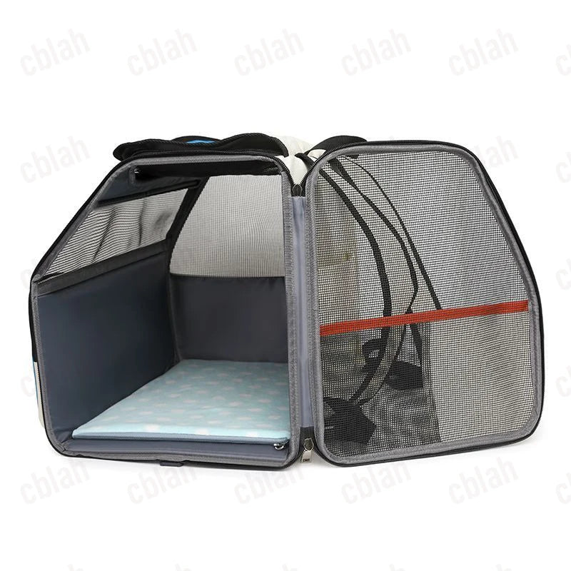 Foldable 2-in-1 Rolling Pet Carrier Backpack with Wheels (Dual-Use, Ventilated, Travel-Ready)