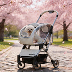 Lightweight Foldable Pet Stroller With Transparent Cover For Small Medium Dogs Detachable Dog Walking Cart Outdoor Carrier