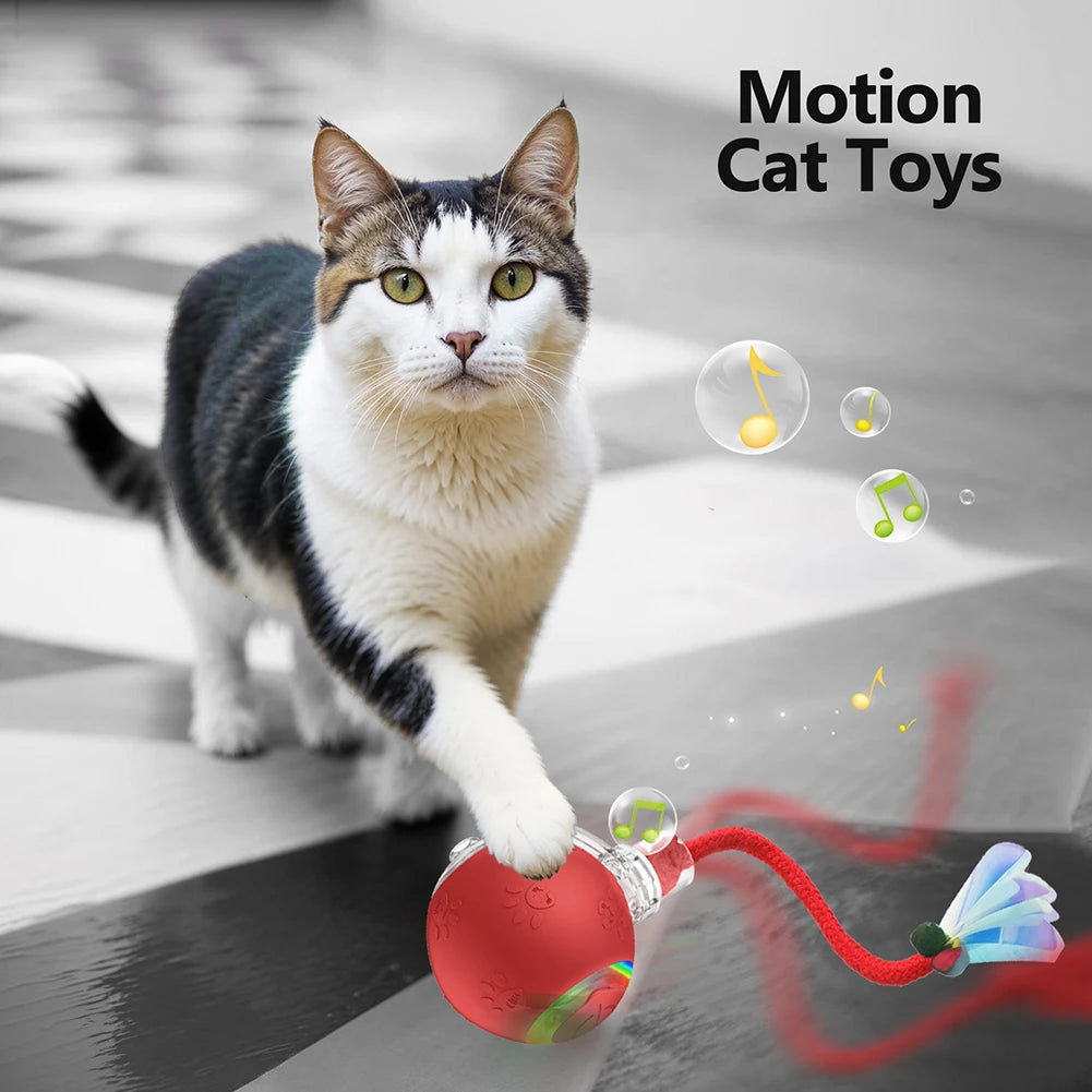 Motion-Activated Self-Rotating Cat Ball Toy — Fast Rolling Anti-Depression Interactive Ball for Indoor Cats