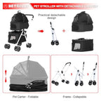 Double Dog Stroller with 2 Detachable Carrier, Portable Pet Stroller for Small Dogs Cats Folding Lightweight Puppy Travel Carri