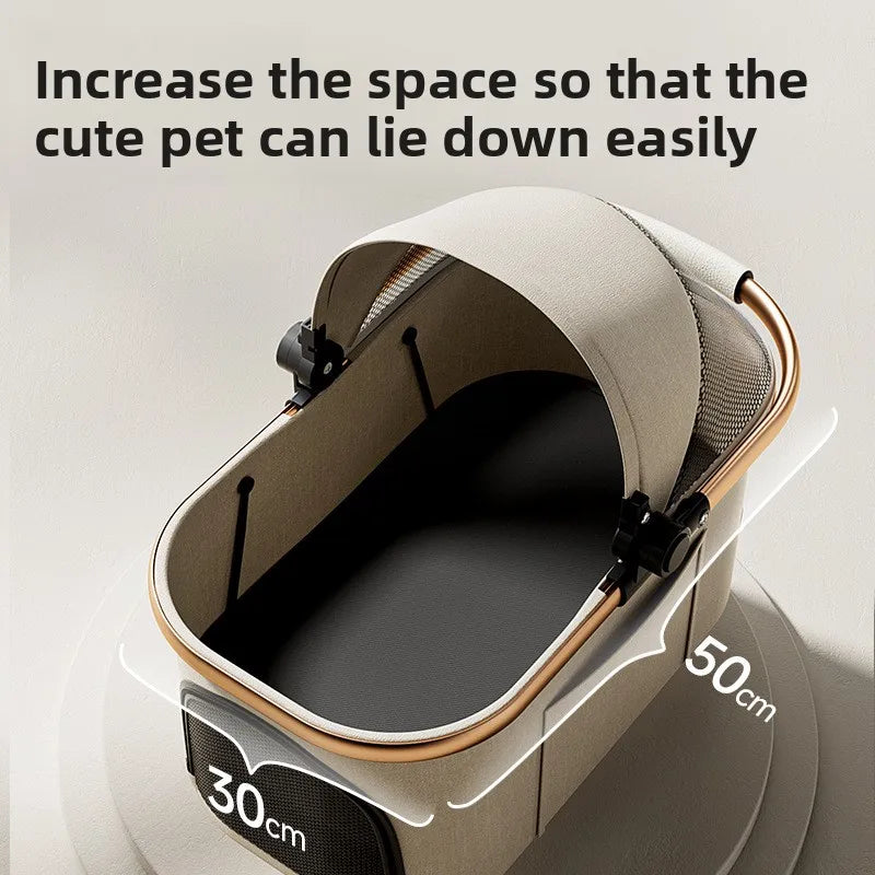 Multifunctional Pet Stroller Foldable Detachable Aluminum Alloy Lightweight Stylish Cat Dog Carrier Cat Stroller Dog Stroller