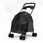 STLFLuxury Foldable Pet Outdoor Stroller Lightweight Detachable Mesh Storage Basket