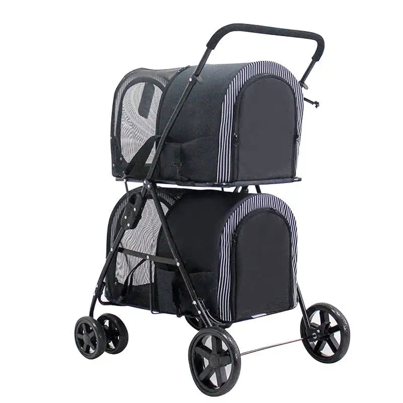 Stroller Double Dog Pet Stroller for Cats Dogs Large 4 Wheel Luxury Travel Pet