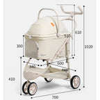 High-value Pet Stroller Lightweight and foldable Detachable Pet Stroller Car Pet Basket Outdoor Cat and Dog Travel Stroller