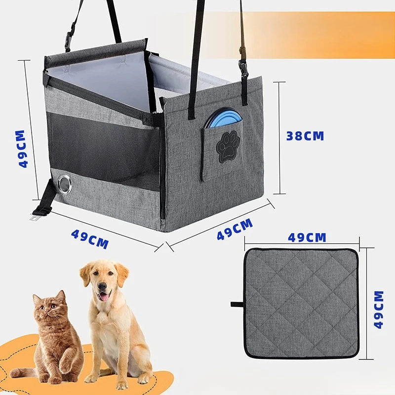 Portable Waterproof Dog Car Seat with Safety Mesh (Small & Medium Dogs)