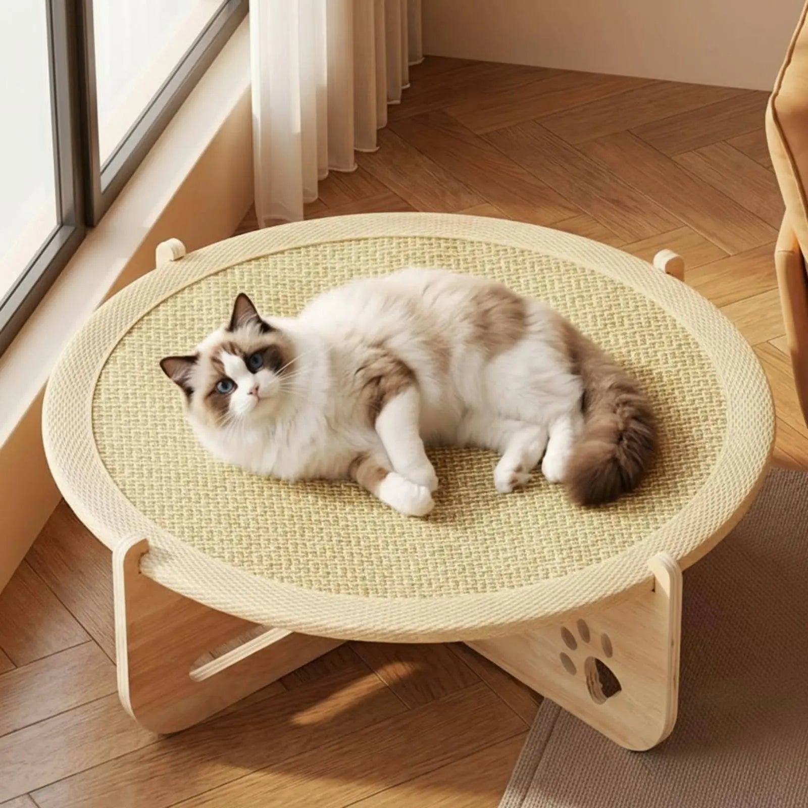 Cooling Wooden-Frame Cat Hammock Bed (Summer)