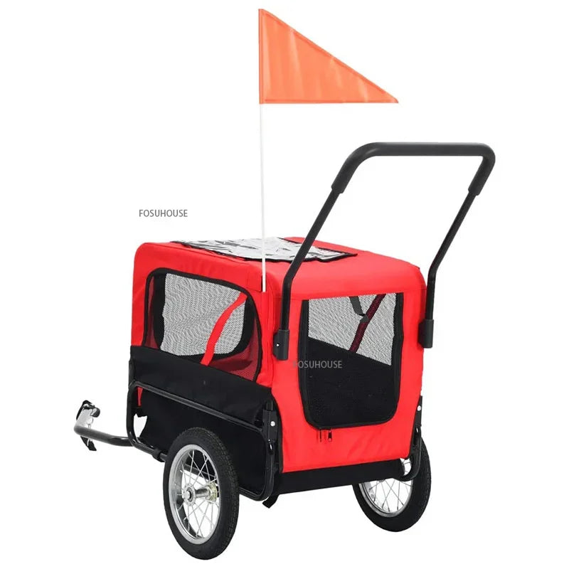 Modern Pet Stroller Large Capacity Foldable For Cat Dog Outdoor Travel Portable Tricycle Cycling Dual-purpose Luggage Pet Cart b