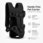 Pet Front Carrier Backpack Adjustable Hands Free Chest Bag Breathable Mesh Travel Tote For Small Medium Dogs Cats Outdoor Walk