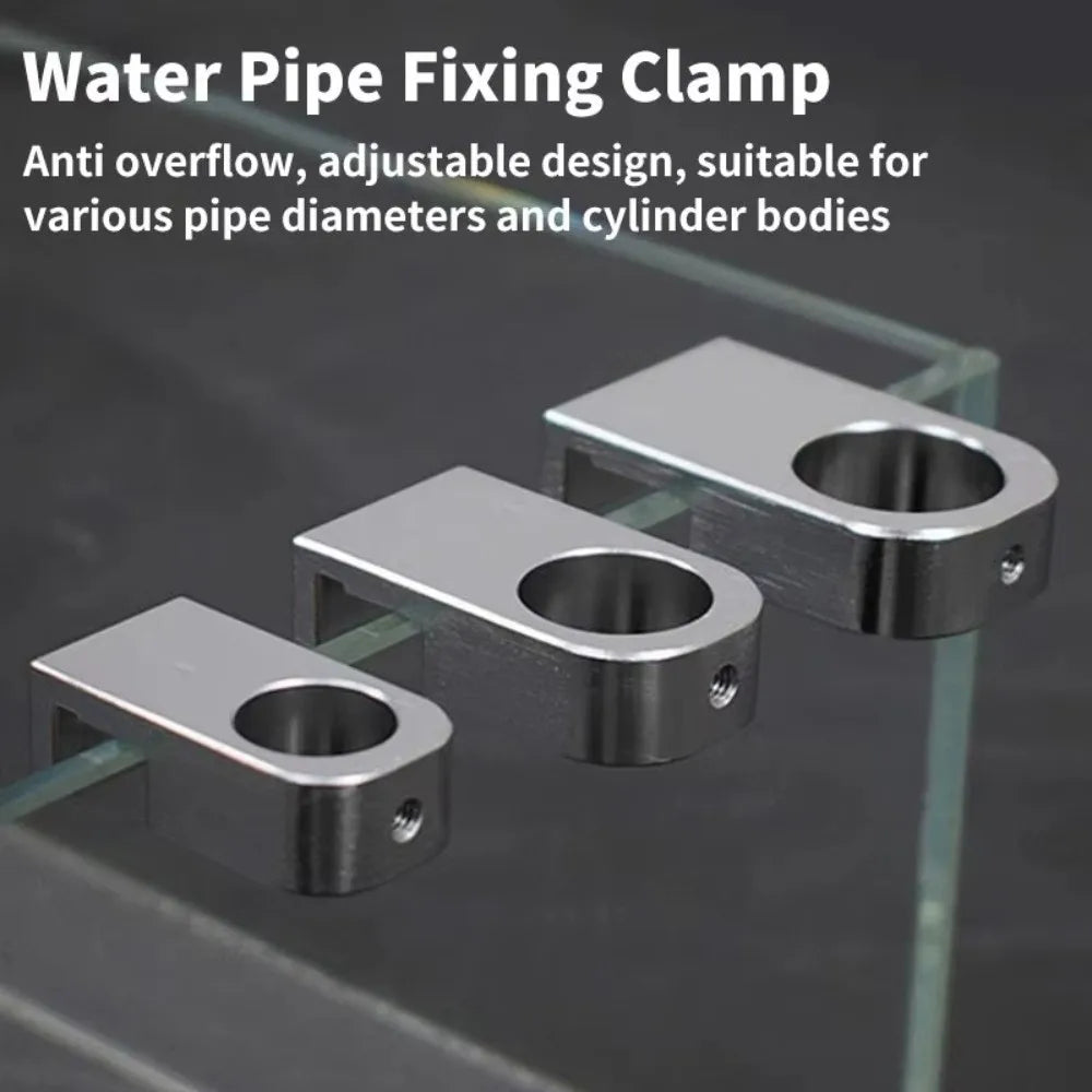 Aluminum Alloy Aquarium Water Tube Holder (Portable Pipe Hose Bracket, Fixed Clip Mount)