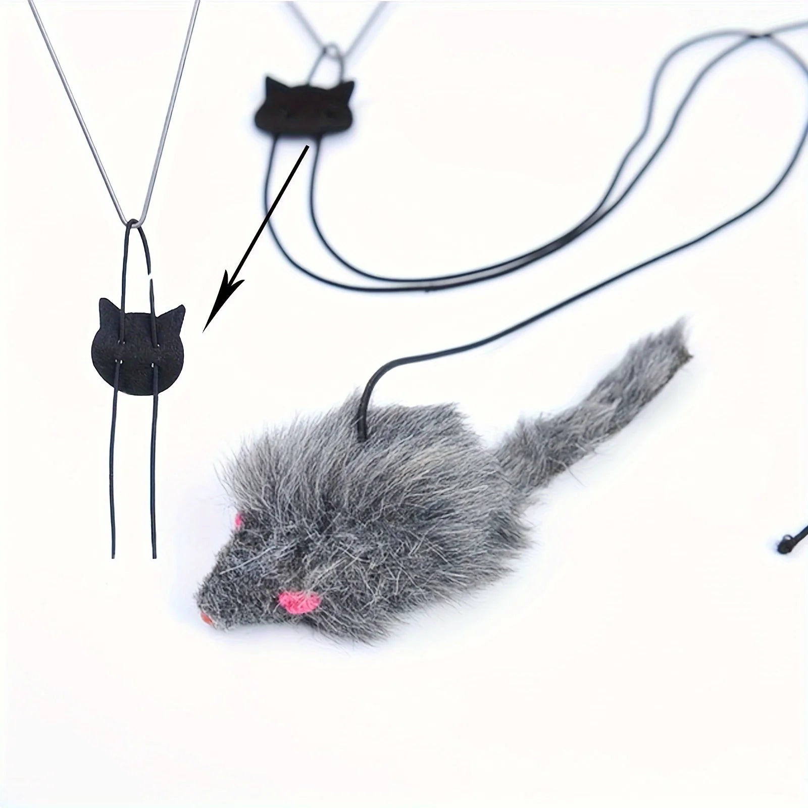 Adjustable Hanging Mouse Cat Toy (2-Pack)