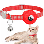AirTag Cat & Dog Collar Silicone Sleeve — Reflective 3-Wire Tracker Holder with Bell