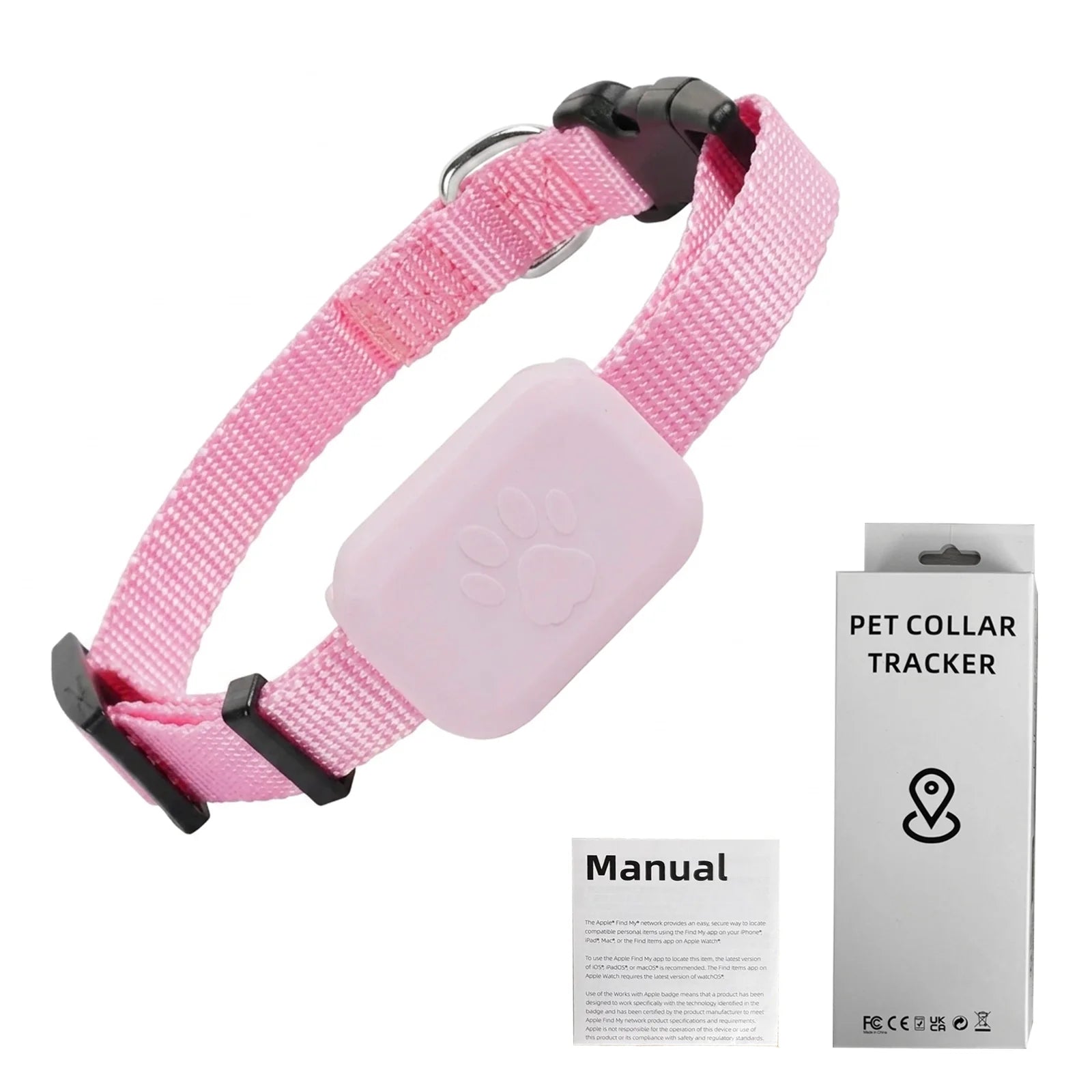Apple Find Compatible Waterproof GPS Collar Tracker - Real-Time Tracking Anti-Loss Global Locator for Dogs & Cats