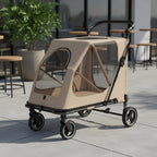 Foldable Dog Stroller Portable Foldable Pet Stroller Dog Wagon Large Size Rolling Carrier Breathable Mesh for Travel, Shopping