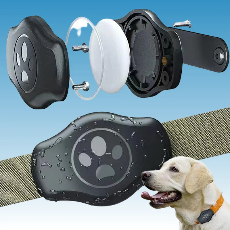 JUSTLAN IPX8 Waterproof AirTag Protective Shell for Cats & Dogs - Anti-Loss Collar GPS Tracker Case