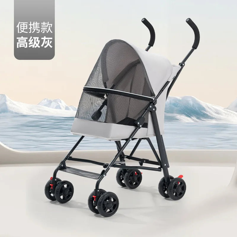 Pet stroller dog cat Teddy bear baby stroller small pet stroller lightweight foldable dog cat supplies for outdoor travel