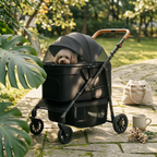Foldable Pet Stroller Adjustable Handle Foldable Dog Stroller Large Dog Wagon Easy to Clean Pet 360-Degree rotation° Swivel